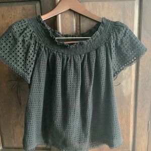 Nanette Lapore Black Eyelet Top